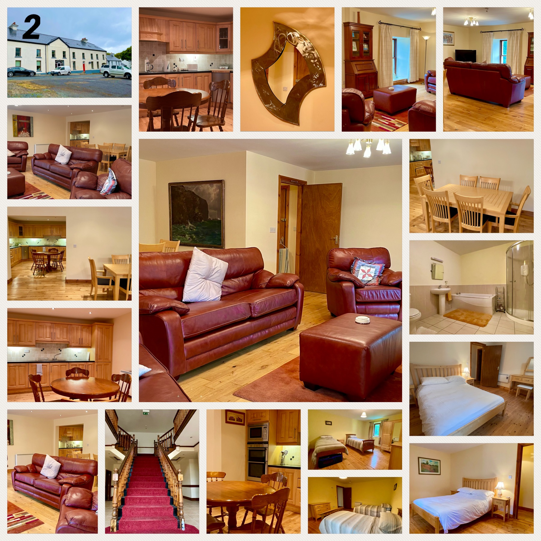 Photo collage of Apartment No. 2 interiors at Slievemore Apartments