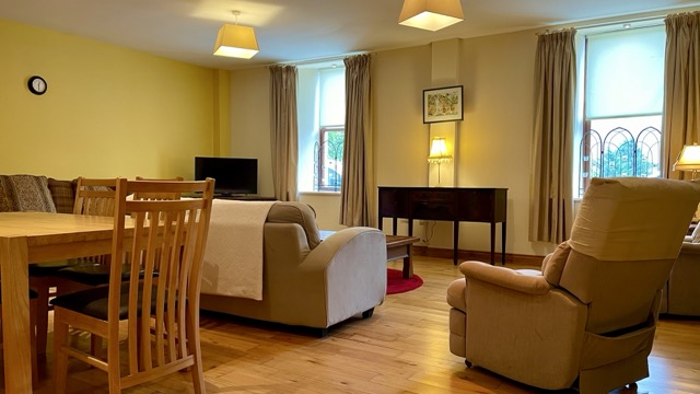 Comfortable Slievemore apartment interior with living and dining space